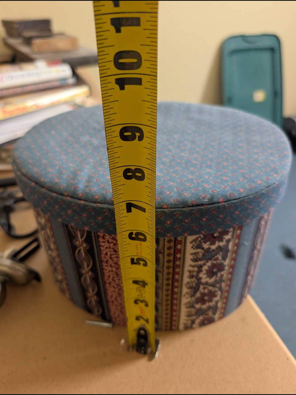 Patterned Round Storage Box - Blue - Picture 4 of 5